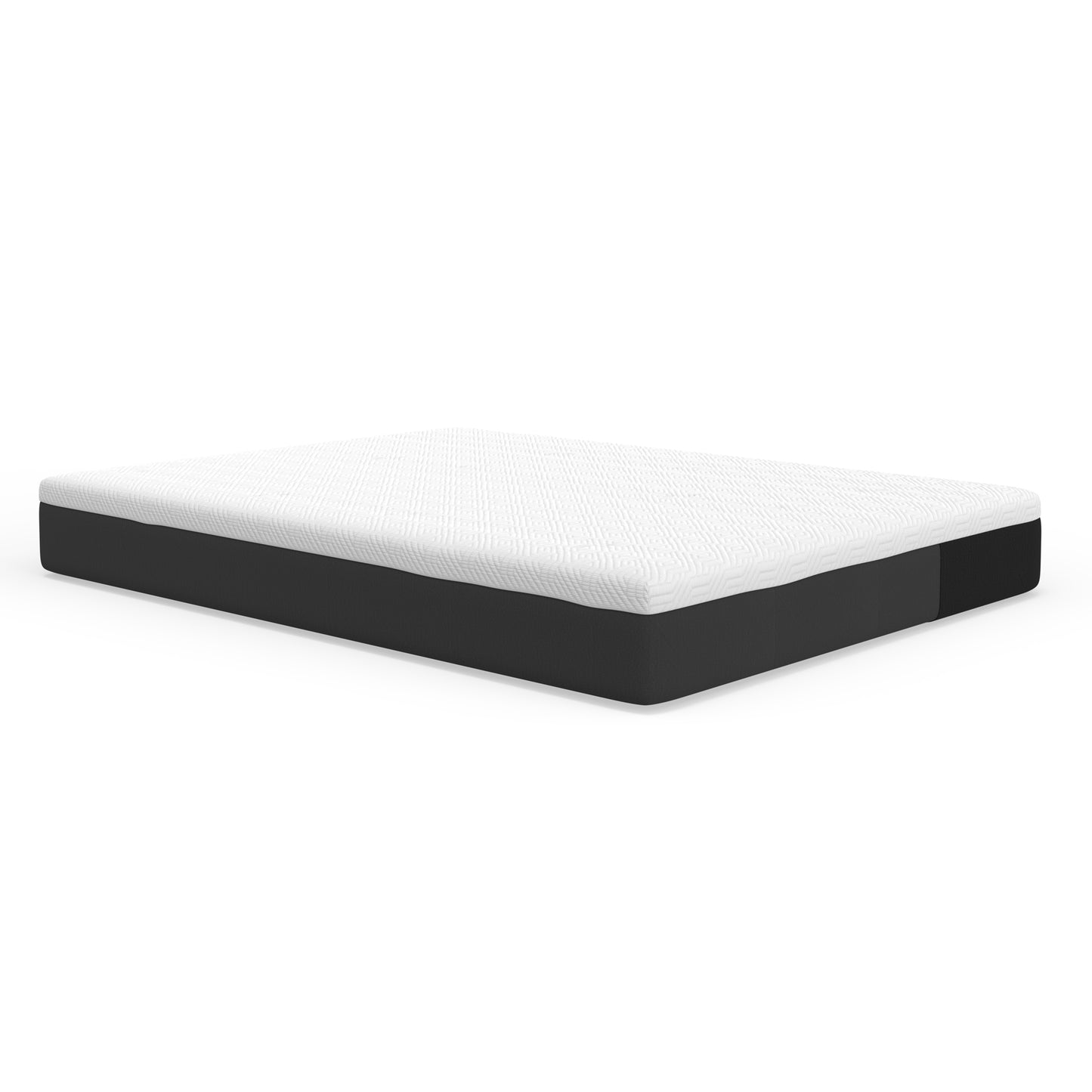 White upholstered mattress with grey base firm comfort for back support