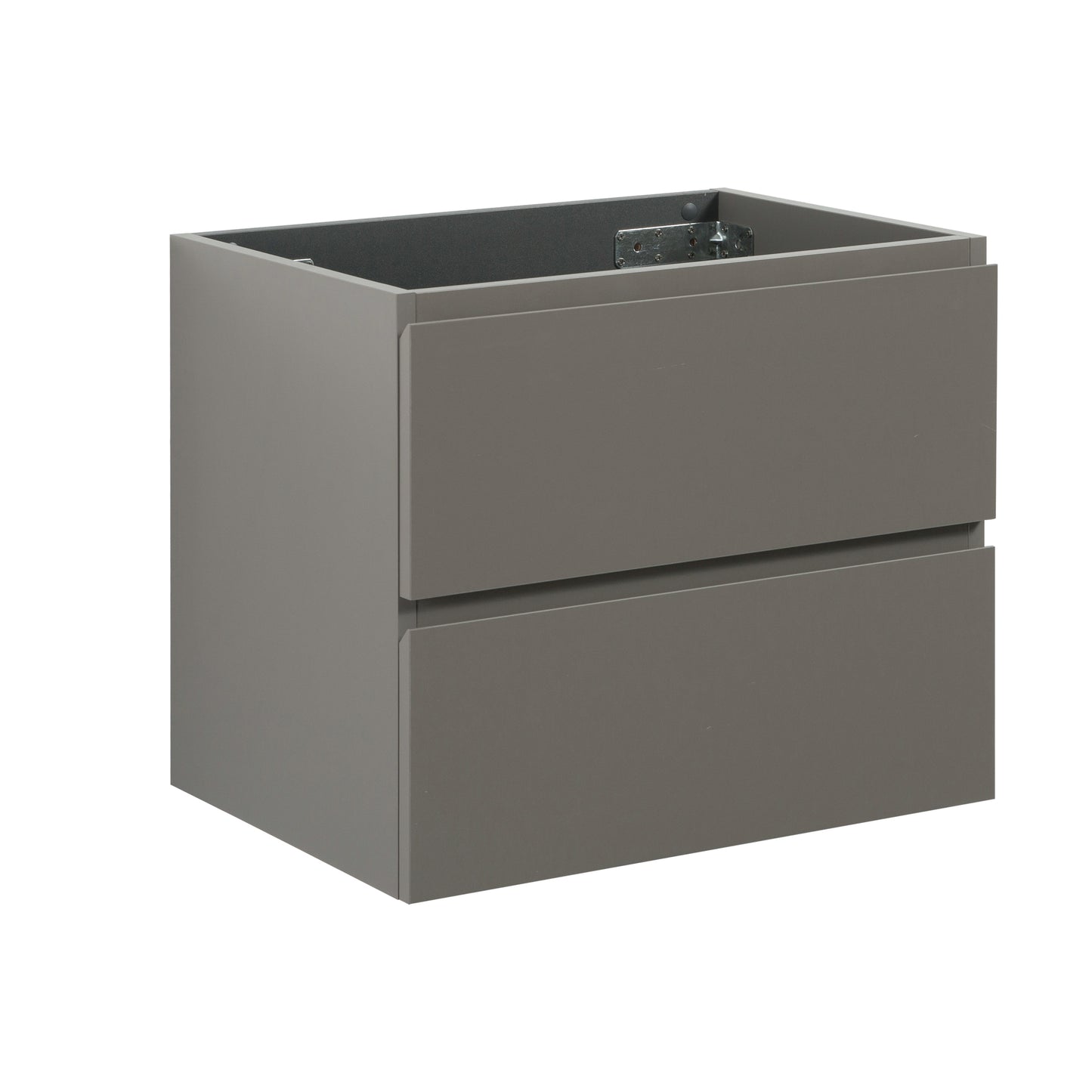 Gray twodrawer wallmounted vanity cabinet with sleek design