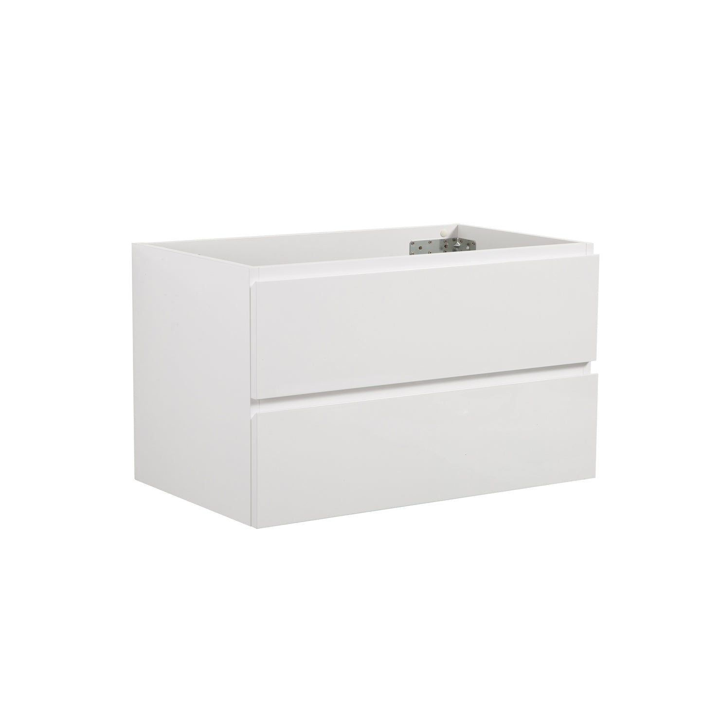 Modern white twodrawer vanity cabinet for bathroom storage and style