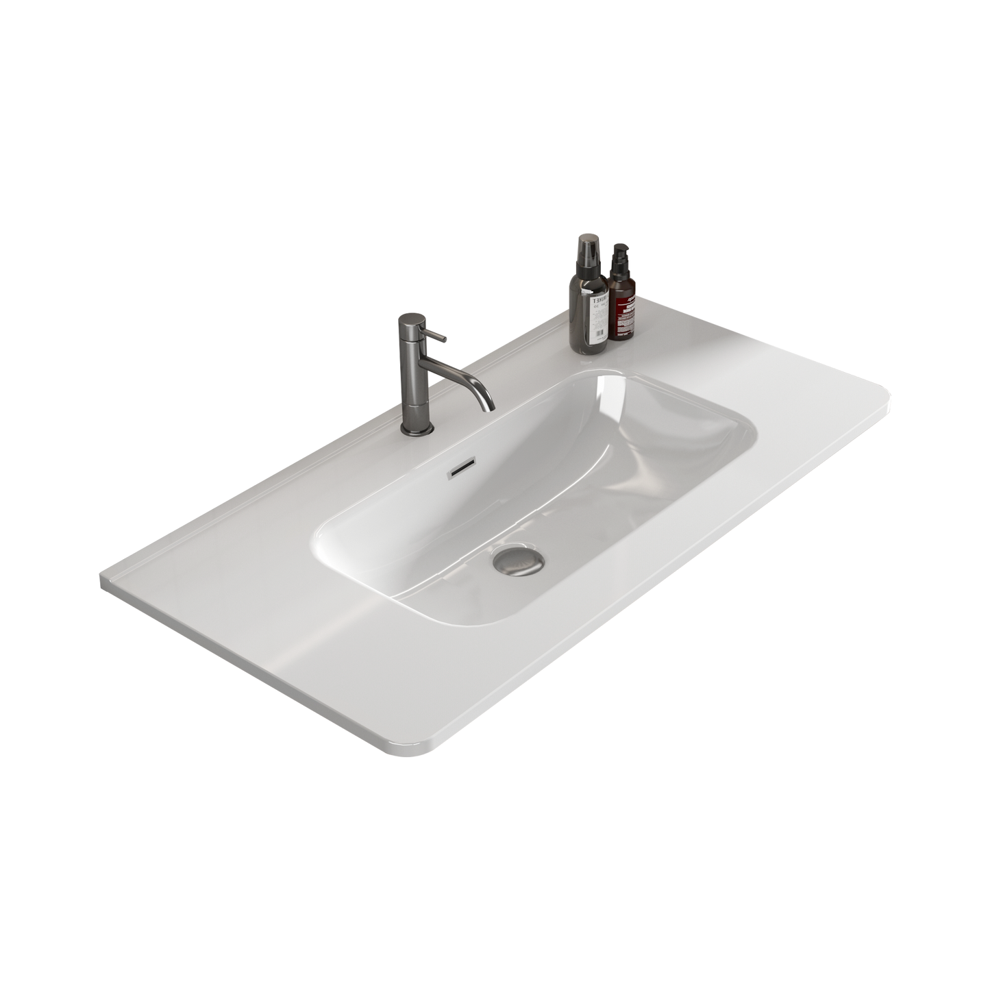 Modern white ceramic vessel sink with a sleek chrome faucet for a stylish bathroom