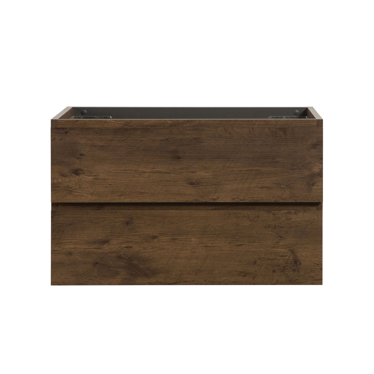 Dark wood grain cabinet drawer front modern design ideal for bathroom storage