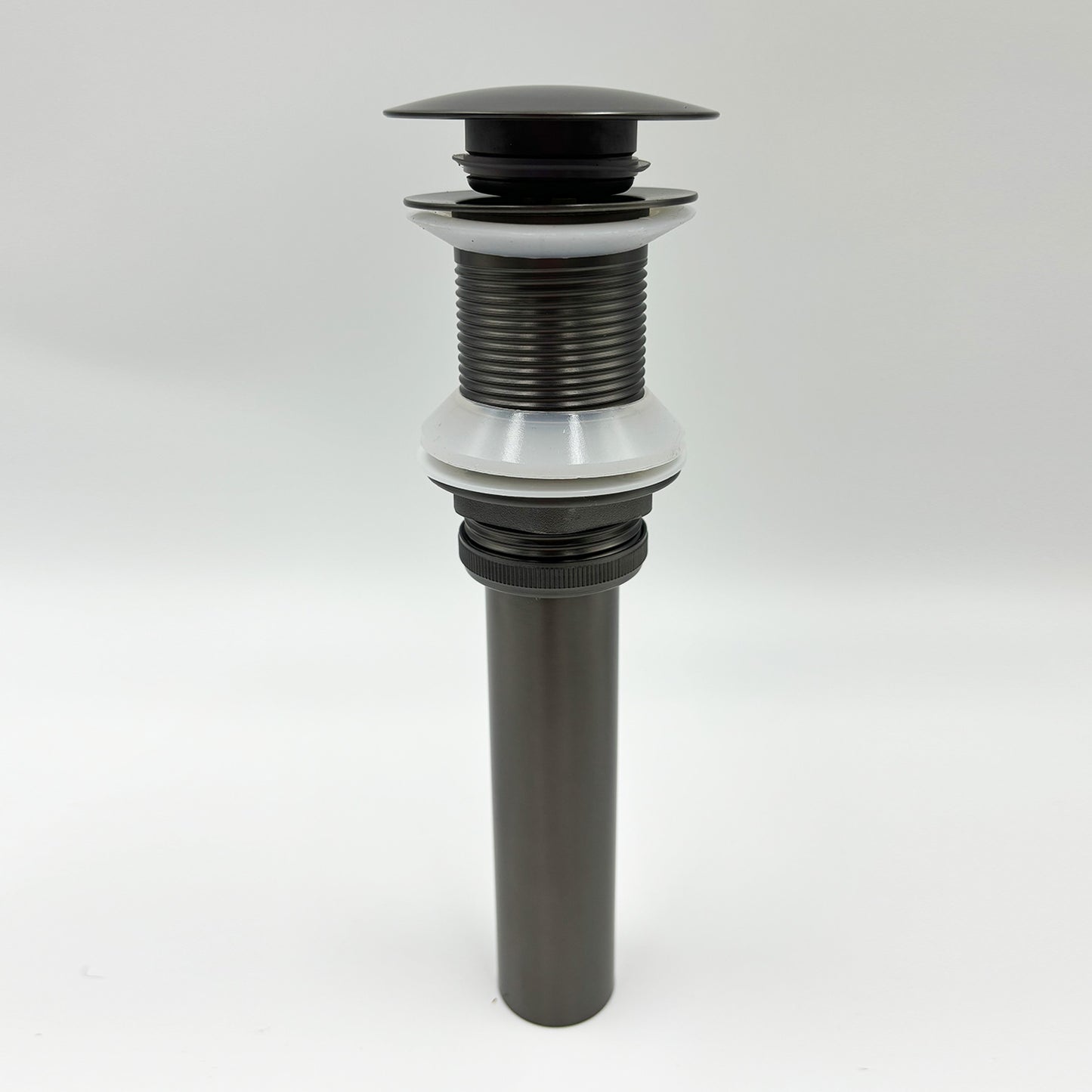 Brushed nickel popup drain assembly with rubber seals for sink installation