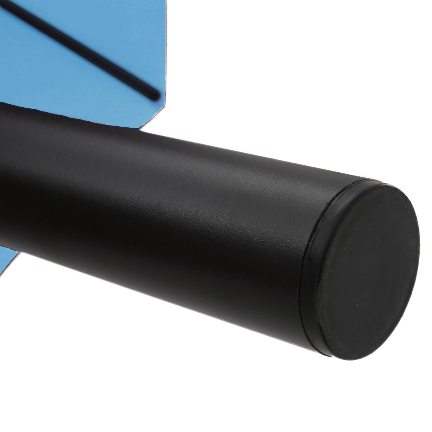Black metal bar with blue accent