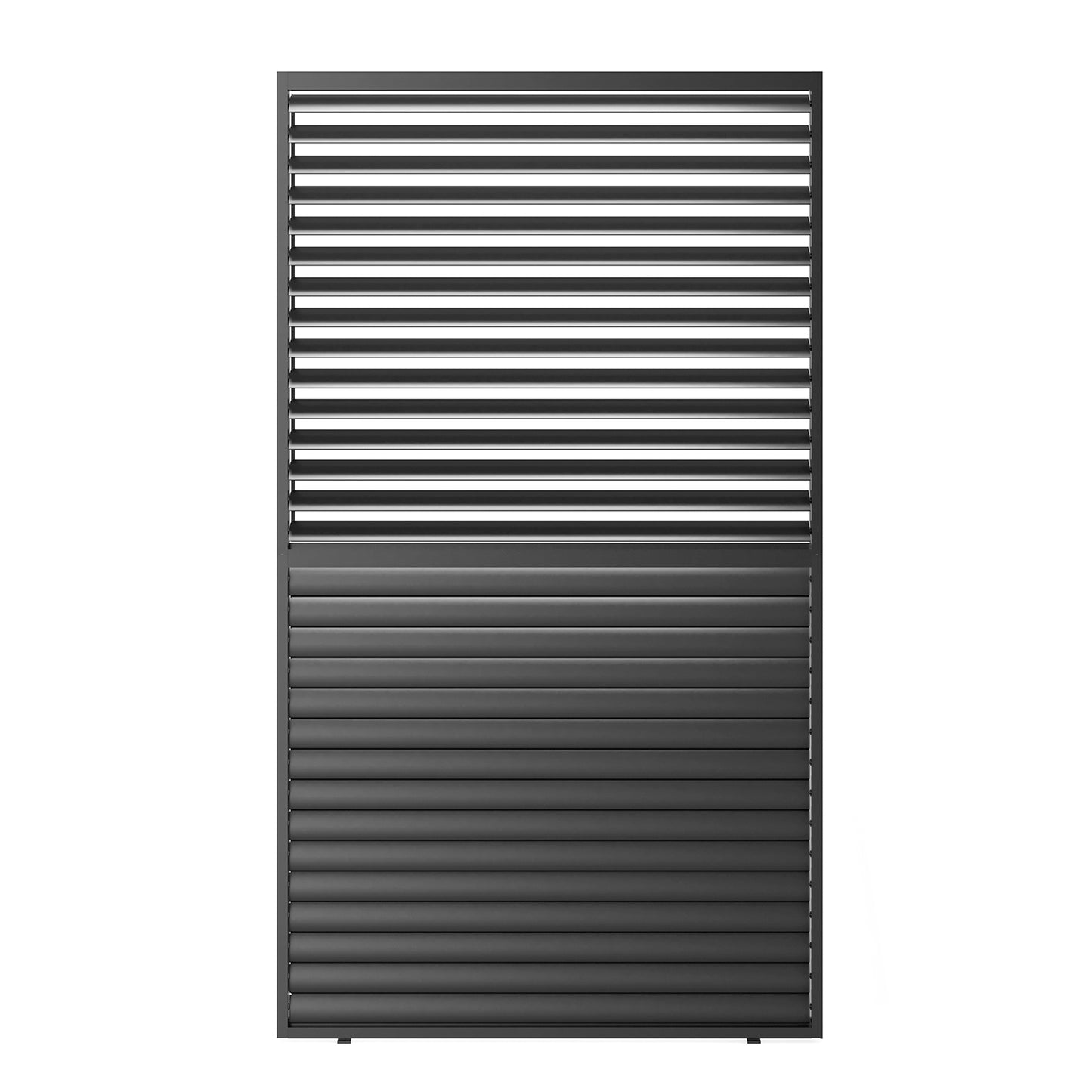 Modern dark grey slatted radiator cover with sleek horizontal design for contemporary bathrooms