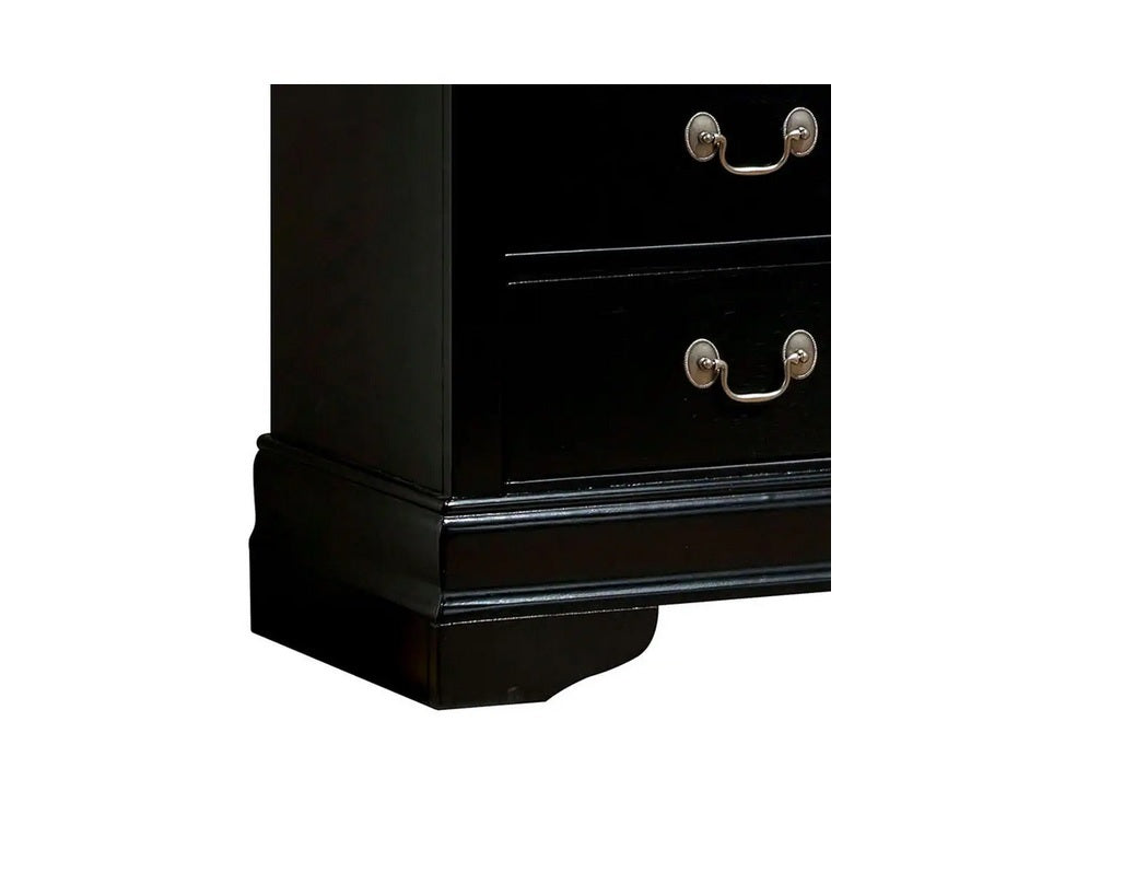 Black lacquer filing cabinet detail