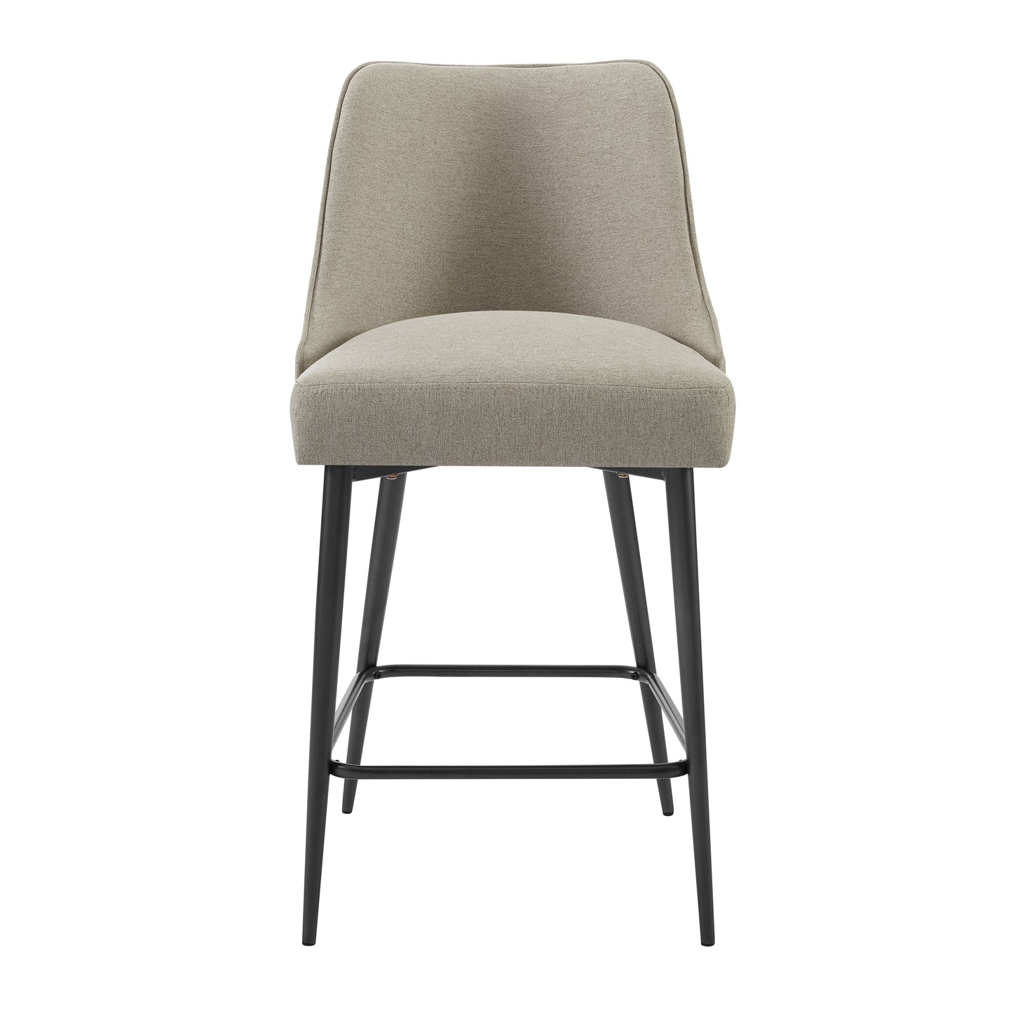 TREATLIFE HOME Counter Chair Set of 2 with Easy Clean Fabric and Iron Legs, Mid-Century Design, Khaki