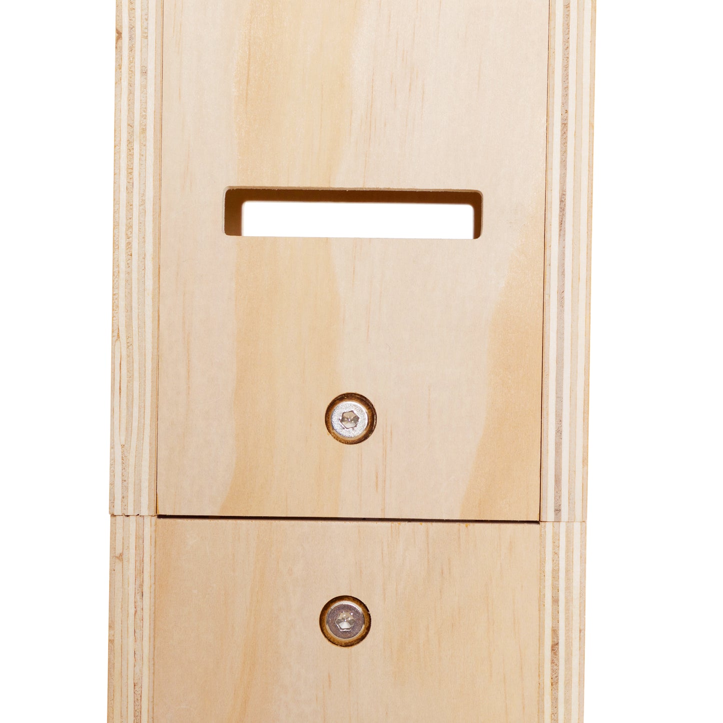 Natural birch plywood mailbox with a mail slot and two locking mechanisms