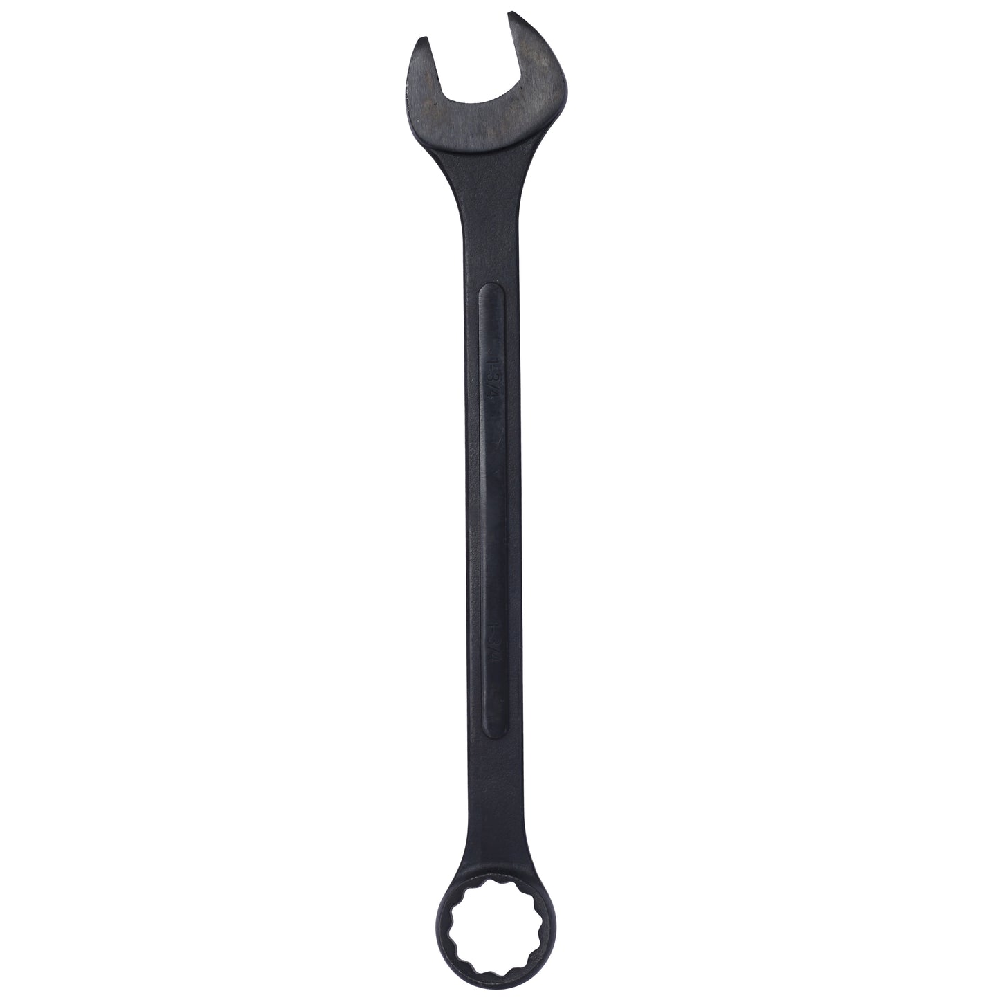 Black inch combination wrench with open end and point box end