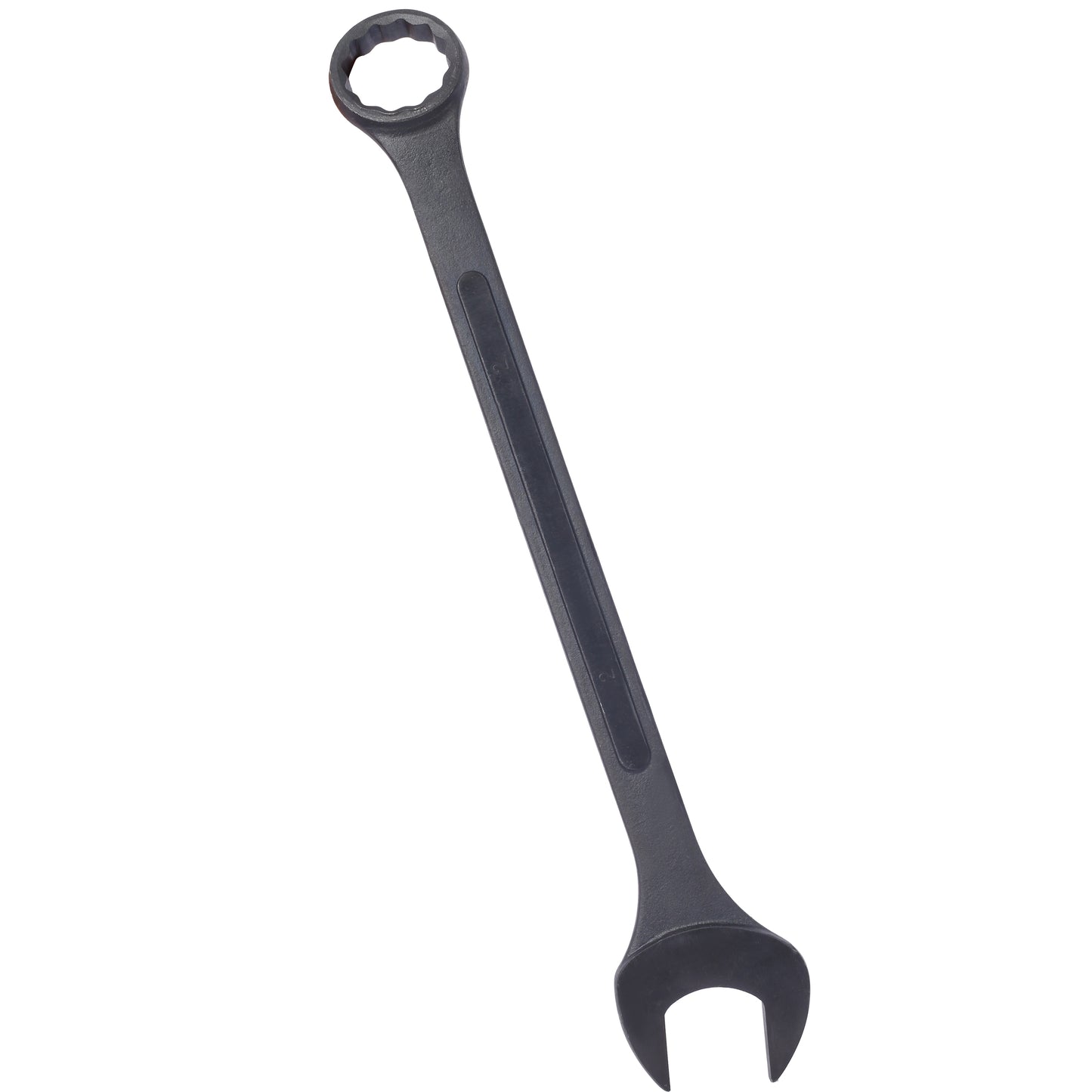 Black steel combination wrench with inch opening for home repairs