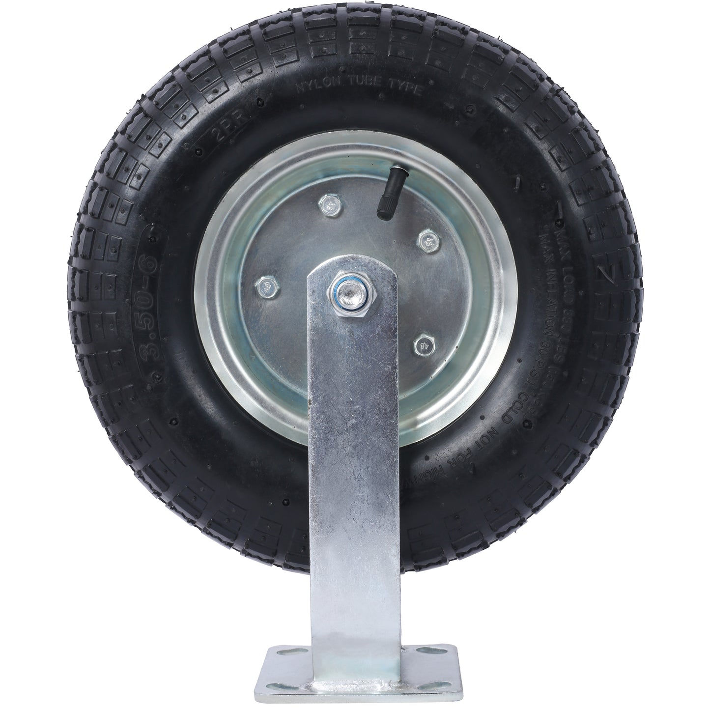 Heavyduty pneumatic tire with a steel wheel perfect for carts and dollies