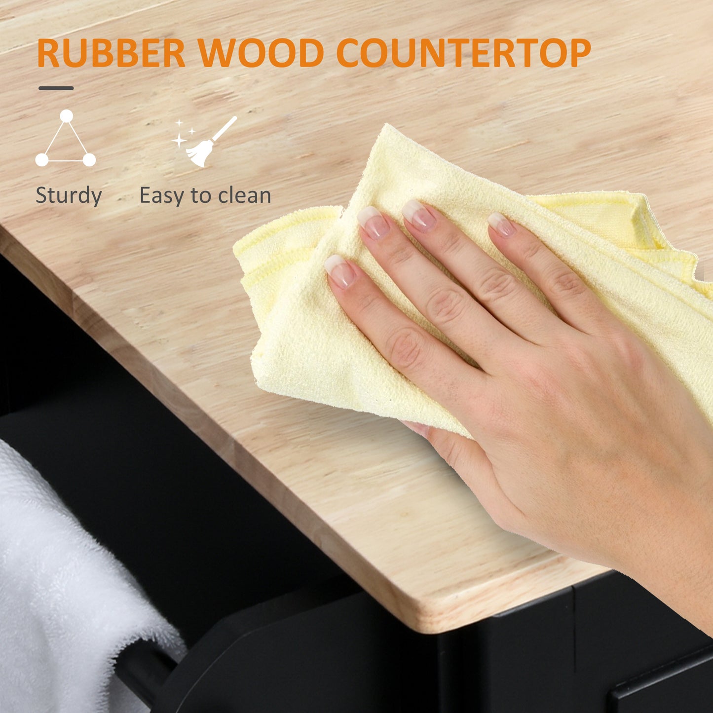 Lightwood rubber wood countertop