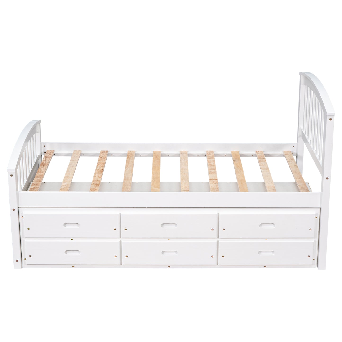 White twin daybed with six drawers for storage