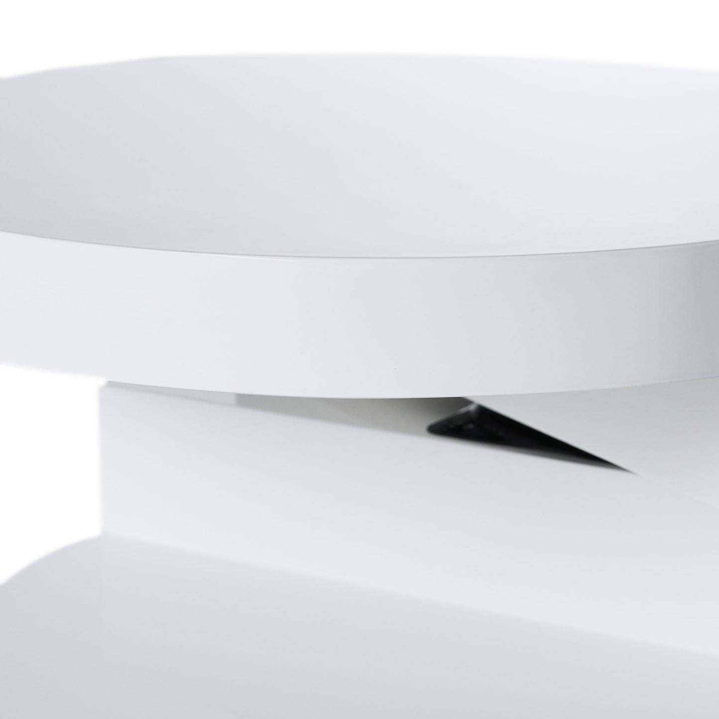 Clean white modern minimalist display pedestal with subtle angular details