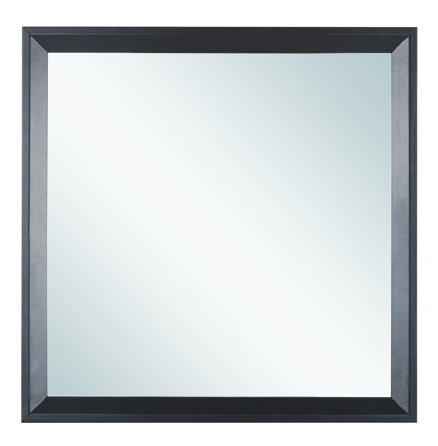 Modern dark grey framed rectangular wall mirror
