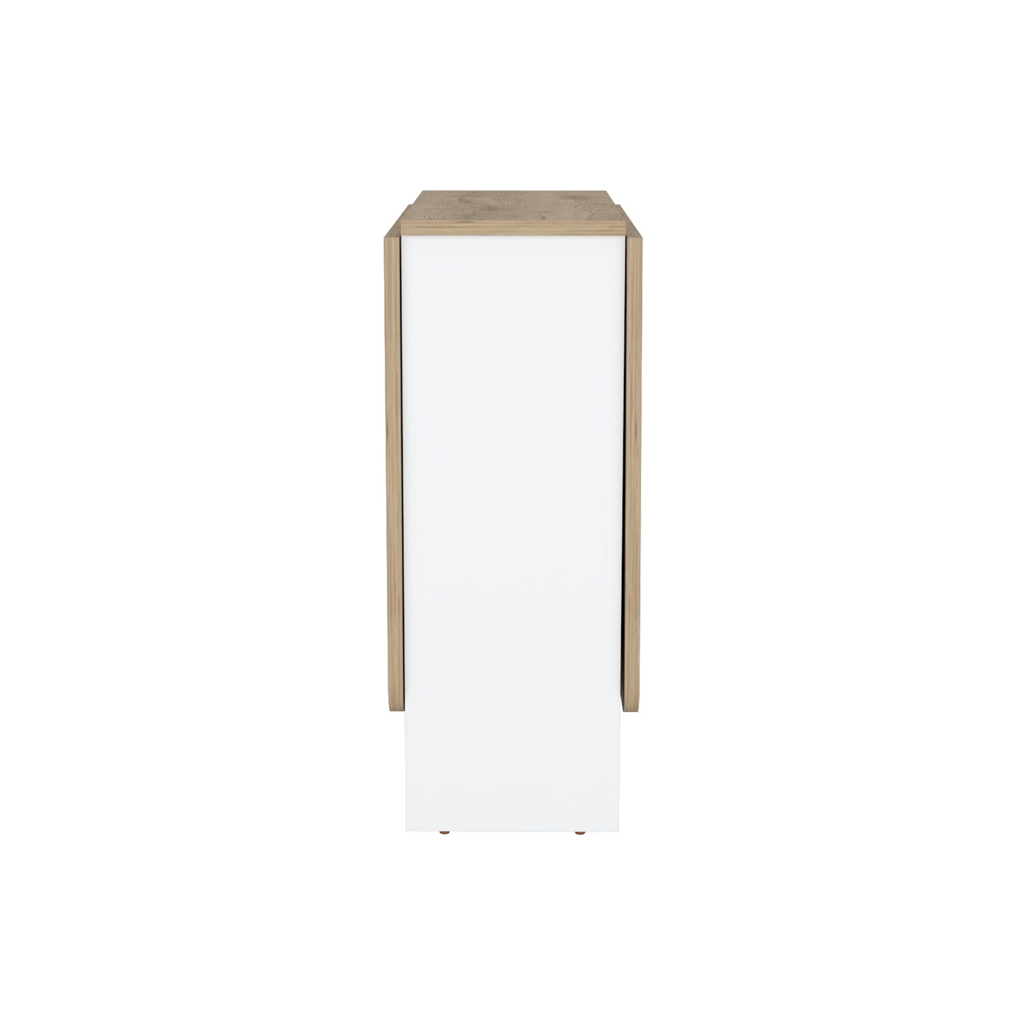 Modern white and oak wardrobe door with sleek hardware