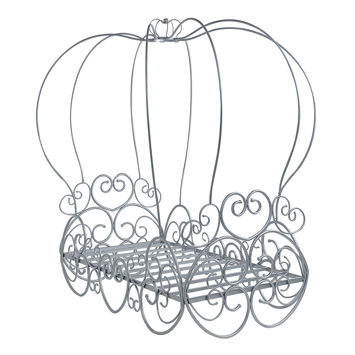 Silver metal ornate wire plant stand
