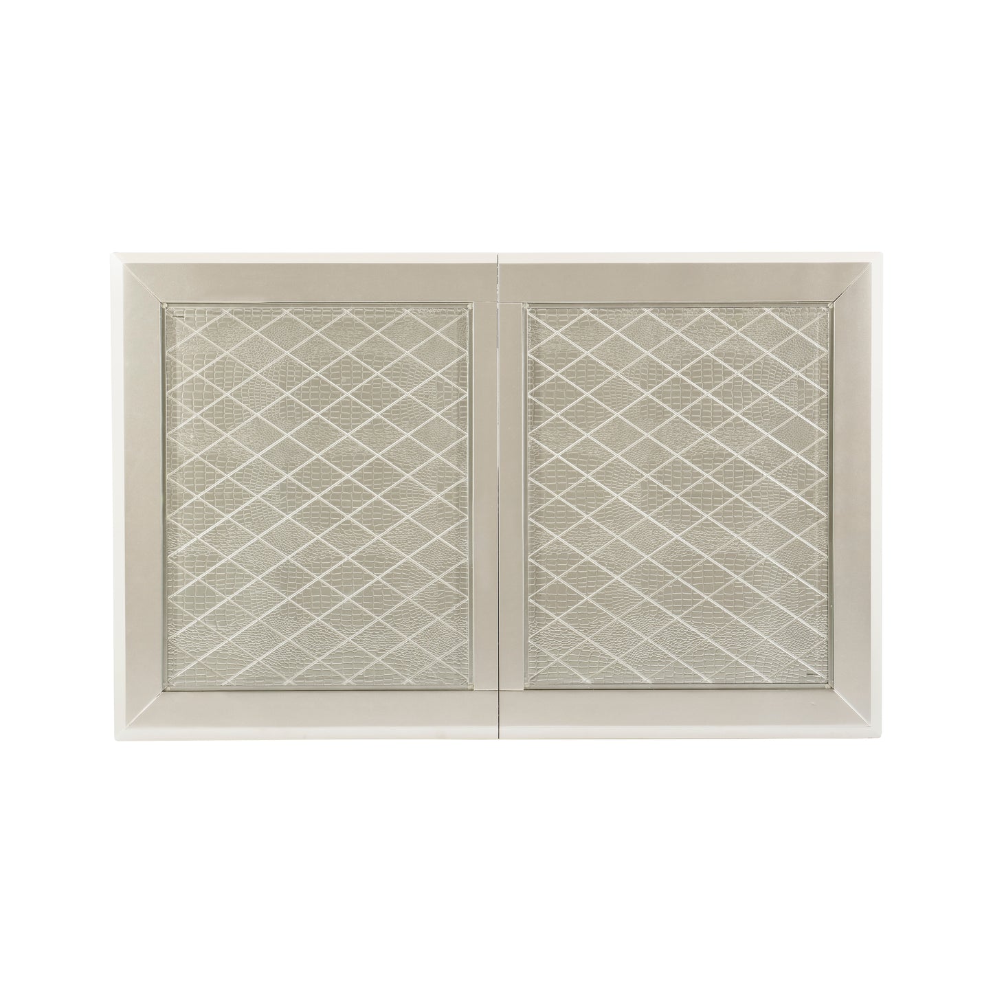 Light beige dresser drawers with embossed diamond pattern