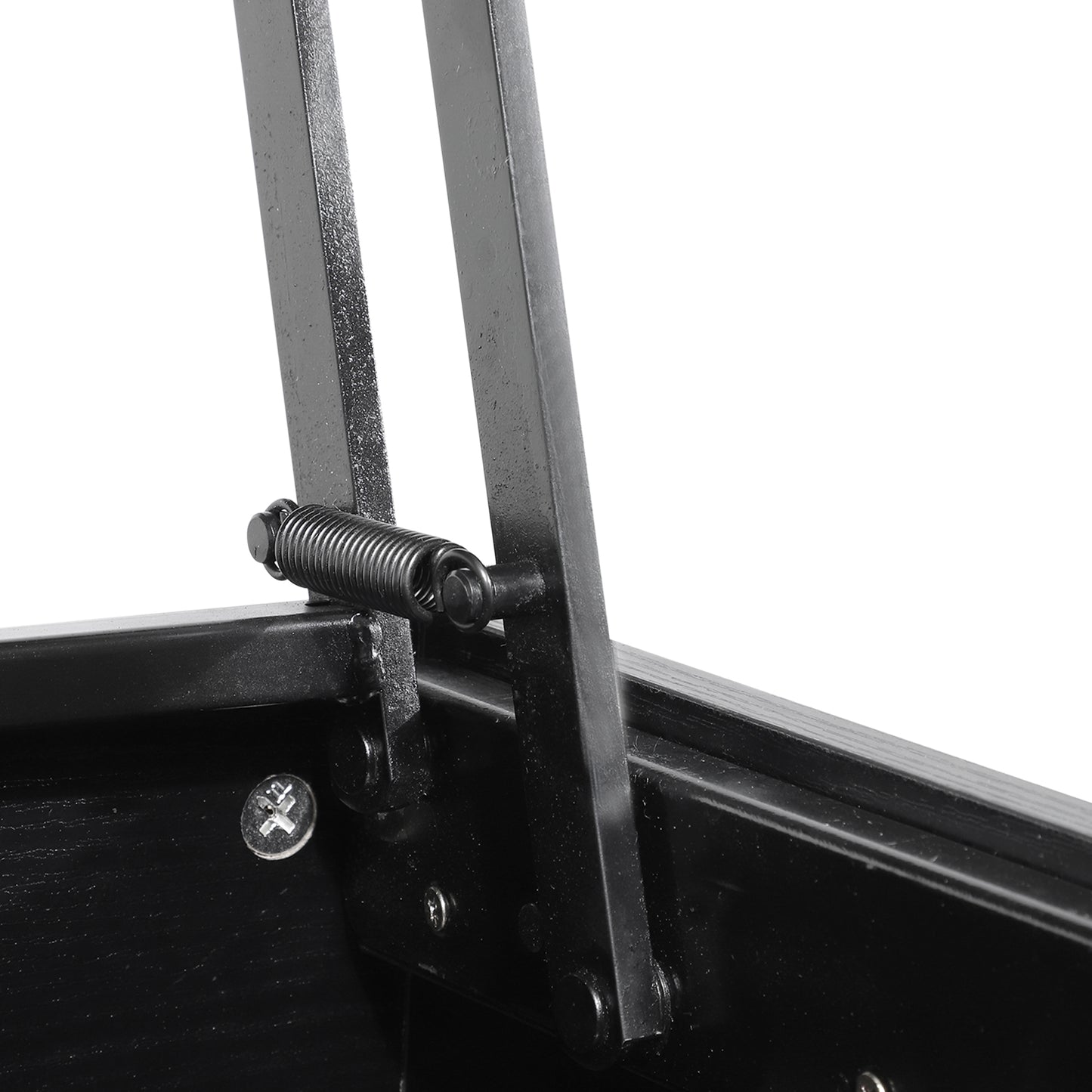 Black metal liftup hinge with spring for storage bed frame
