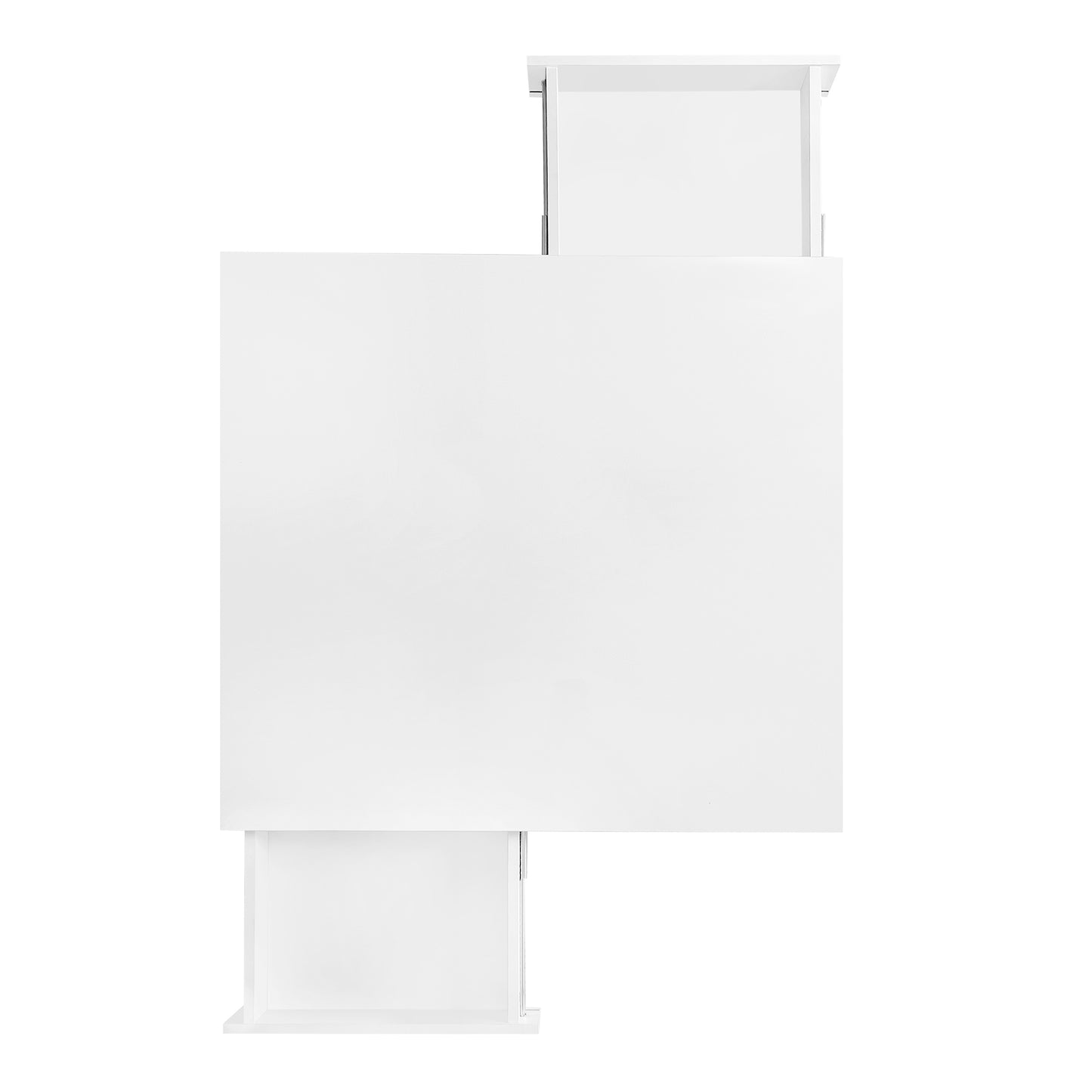 Minimalist white desk with two open drawers contemporary furniture design