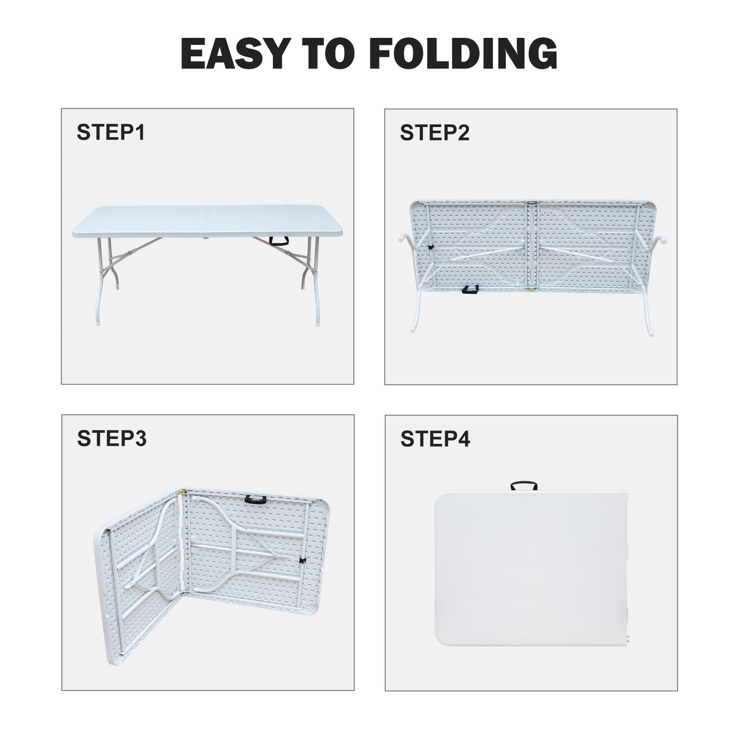 White folding table