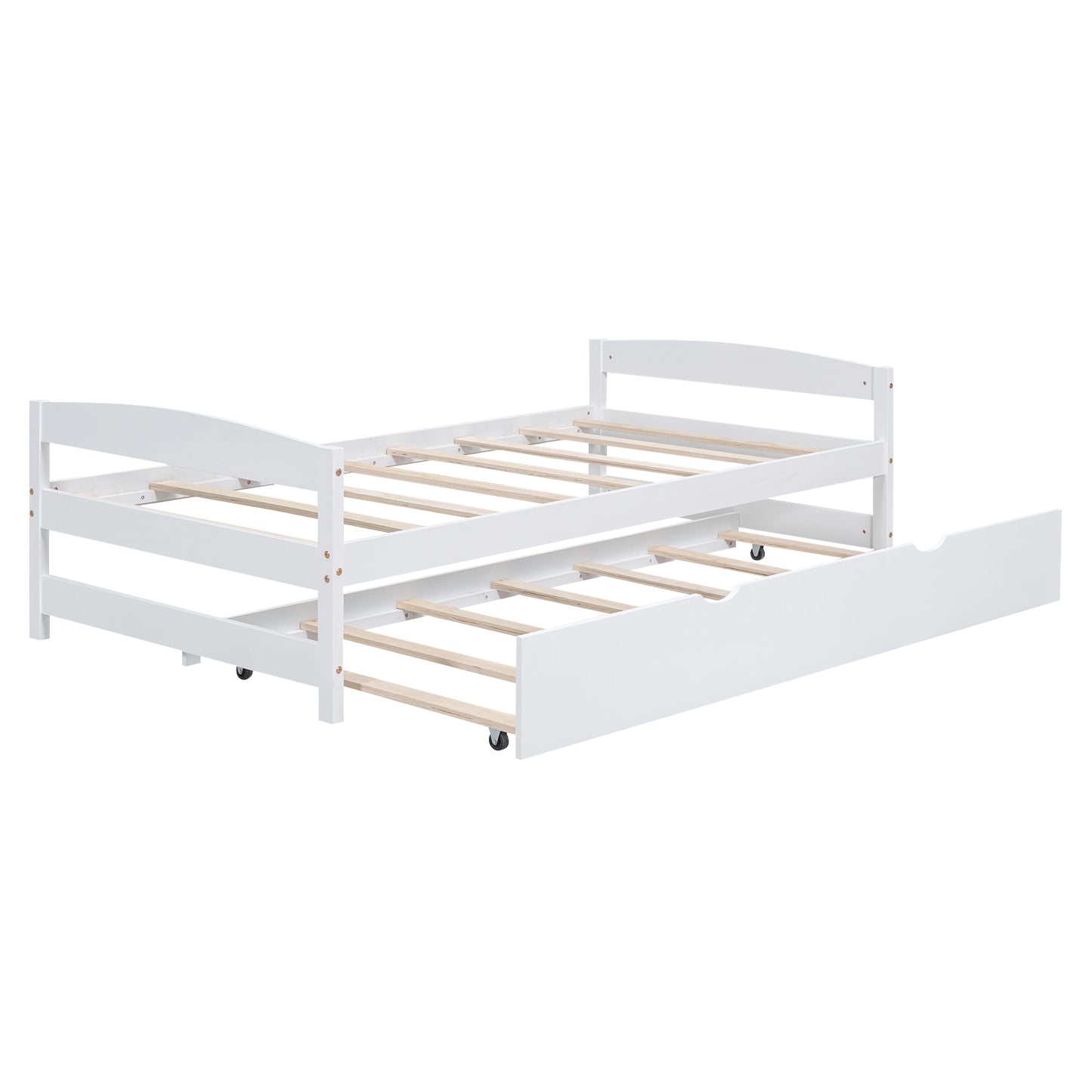 White wooden twin daybed with trundle
