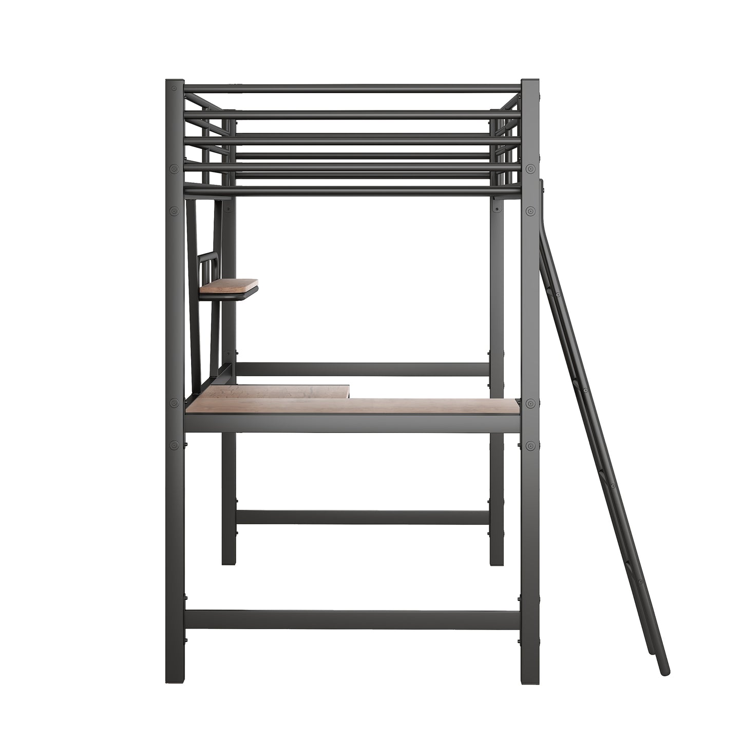 Twin loft bed with desk and ladder