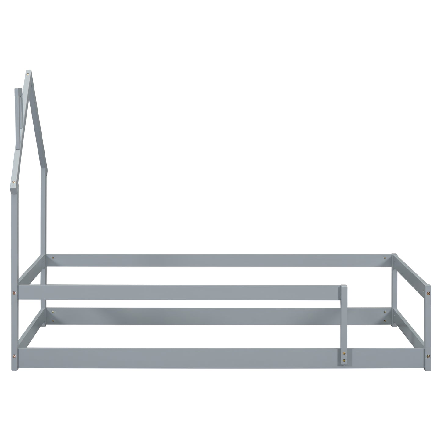 Gray wooden house bed frame
