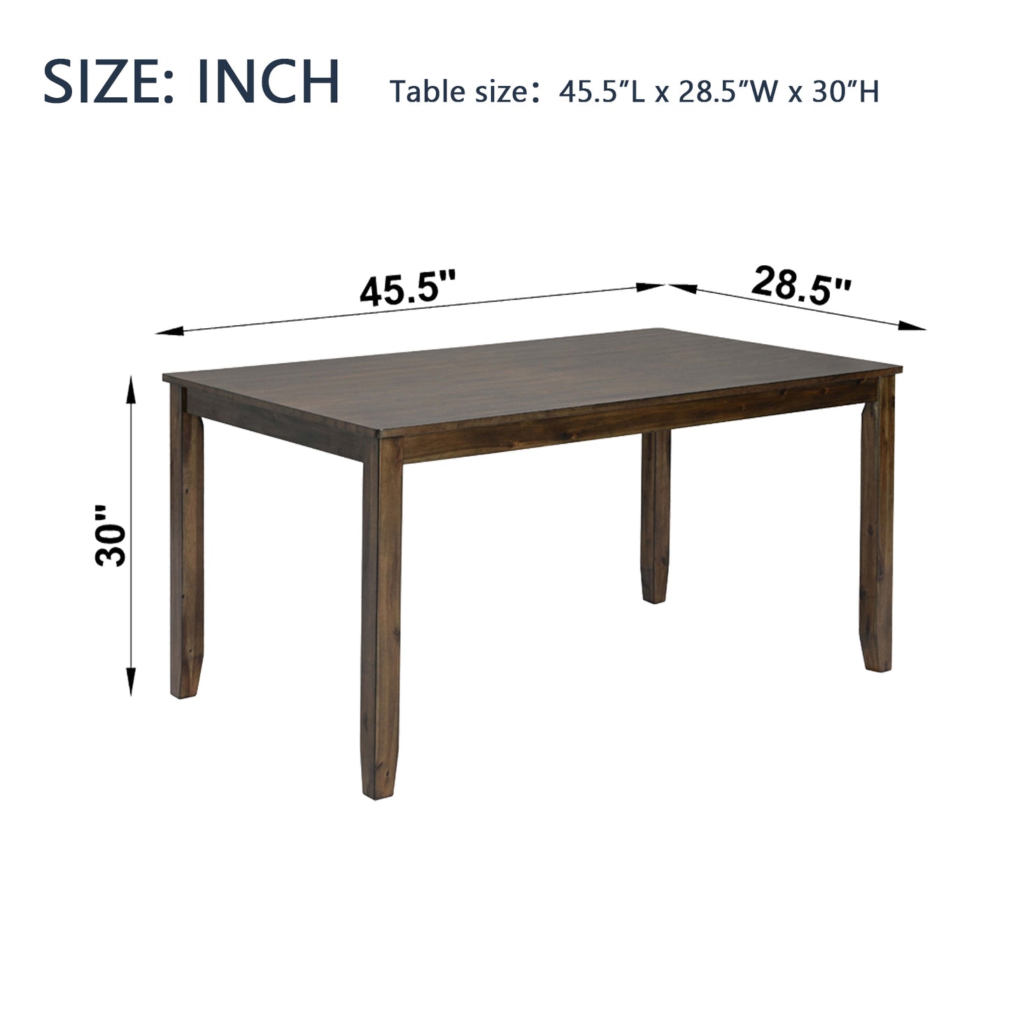 Dark wood dining table