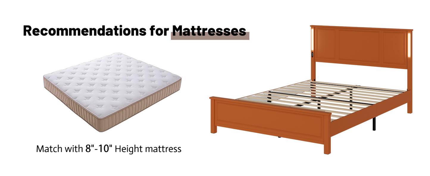 White quilted mattress with beige border height recommended for beds