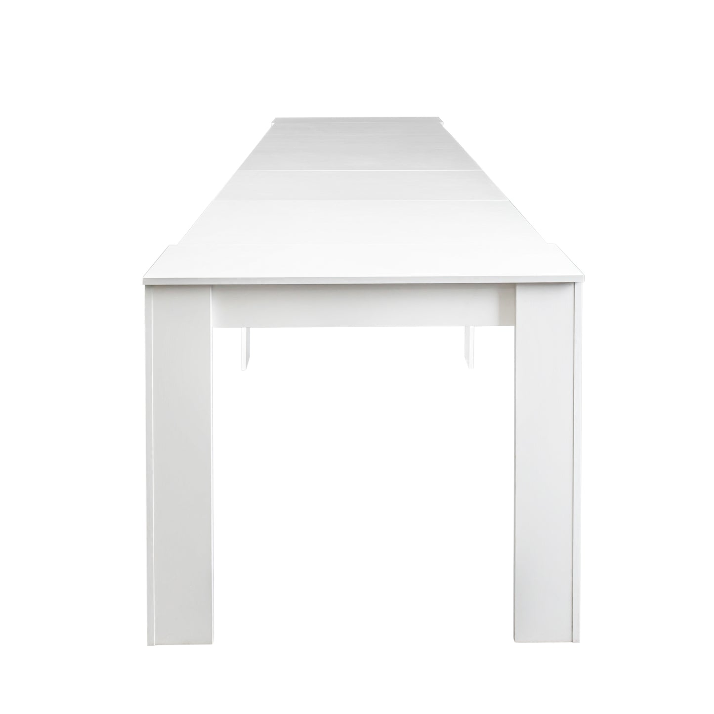 Sleek white extending dining table