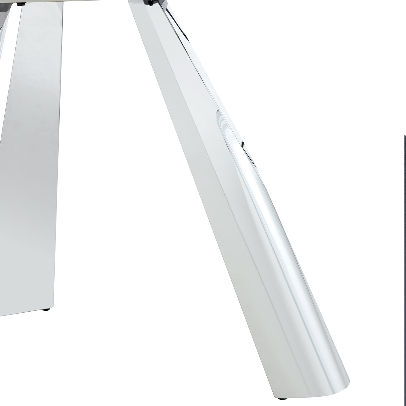 Polished chrome table legs geometric modern design elegant dining furniture accent