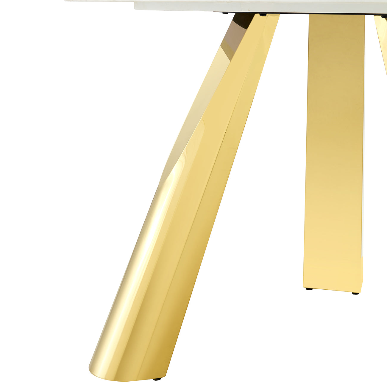 Polished gold metal table legs