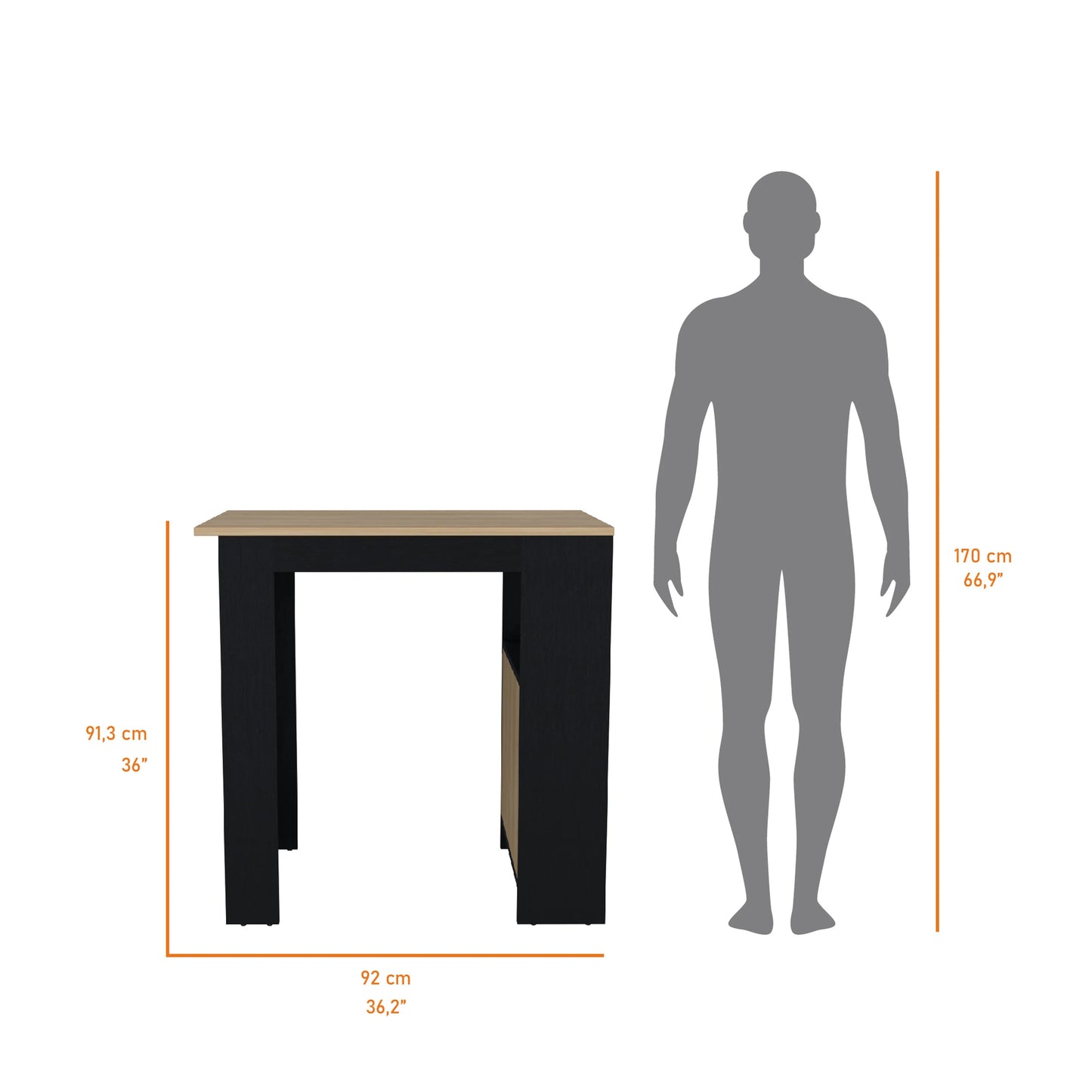 Modern black and oak console table