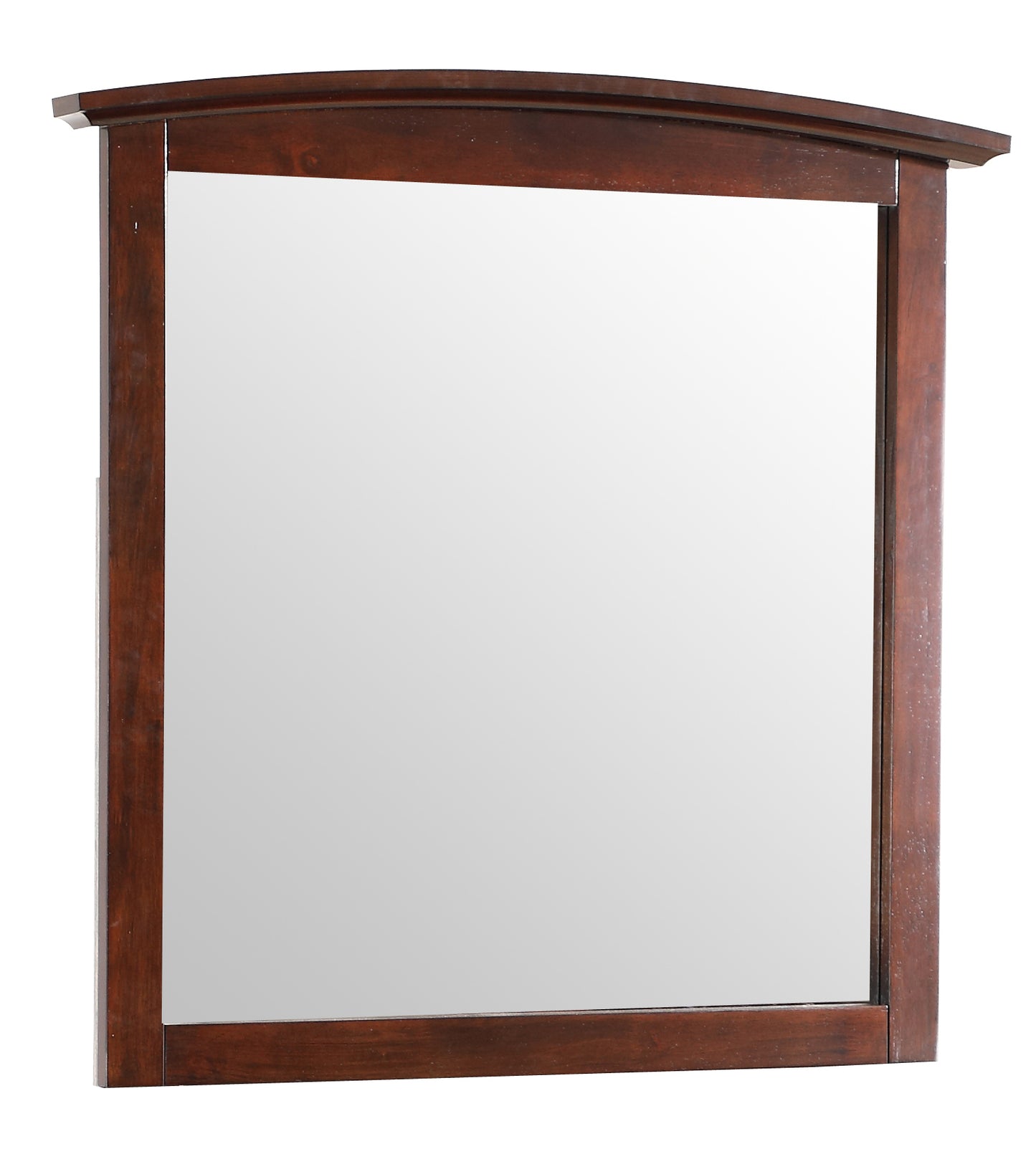 Arched top mahogany wood frame mirror