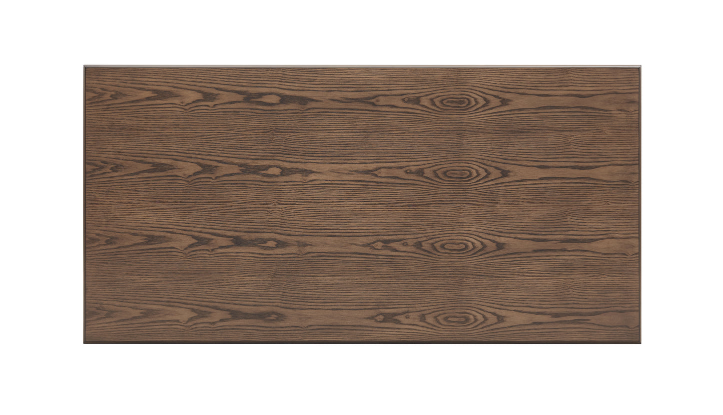 Dark brown wood veneer panel with natural grain pattern