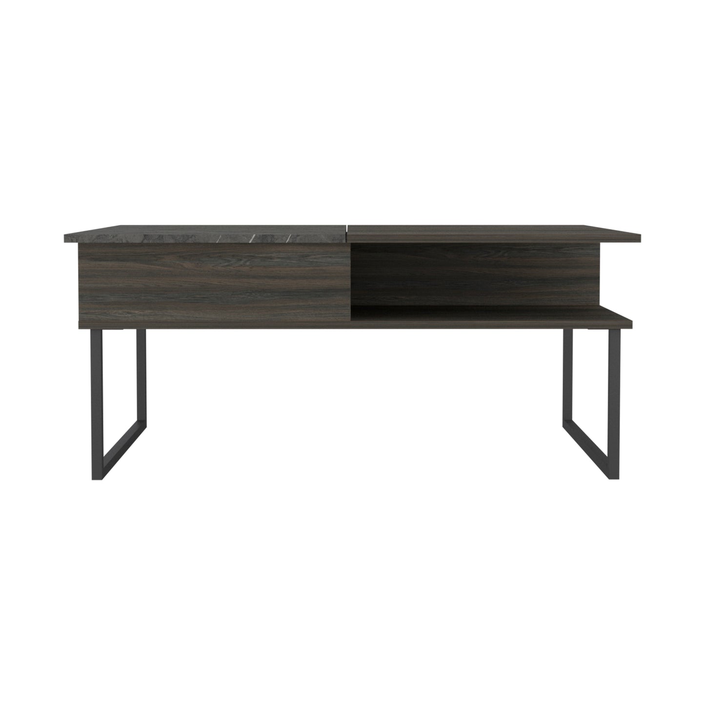 Dark oak coffee table with lifttop