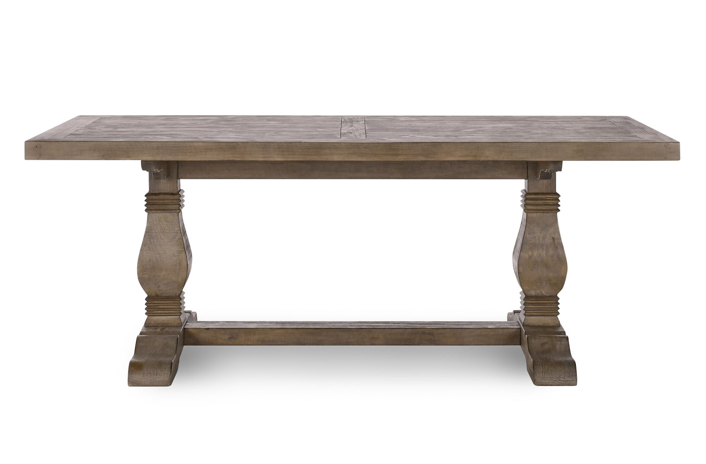 Rustic oak dining table with trestle base