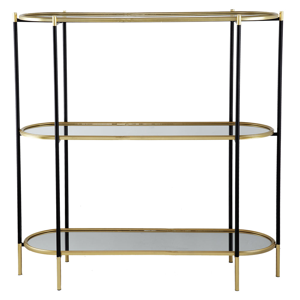 Stylish 3-Tier Metal Console Table with Open Shelving