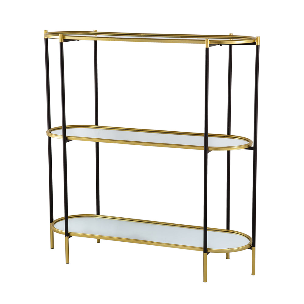 Stylish 3-Tier Metal Console Table with Open Shelving