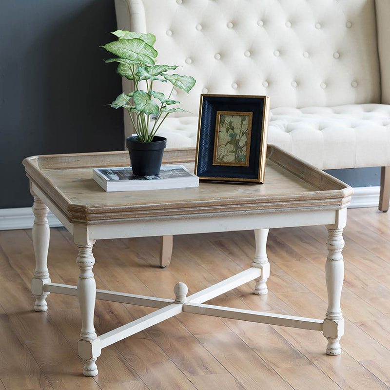 Stylish Square Coffee Table with Tray Design for Versatile Decor