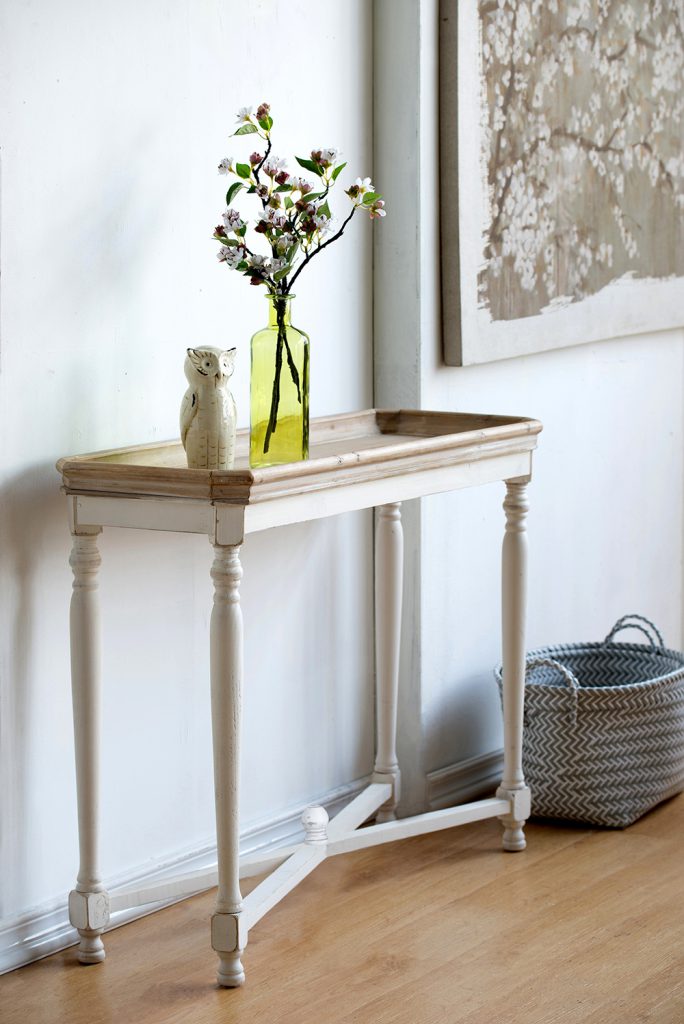 Optimize Small Spaces with a Narrow Console Table - Antique White Finish