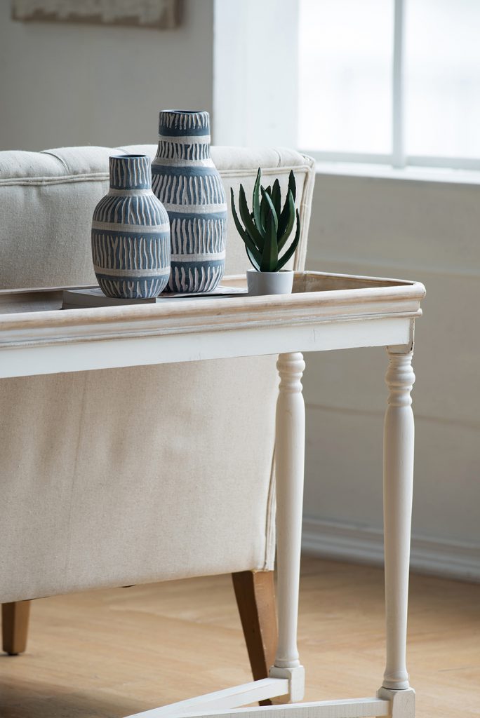 Optimize Small Spaces with a Narrow Console Table - Antique White Finish