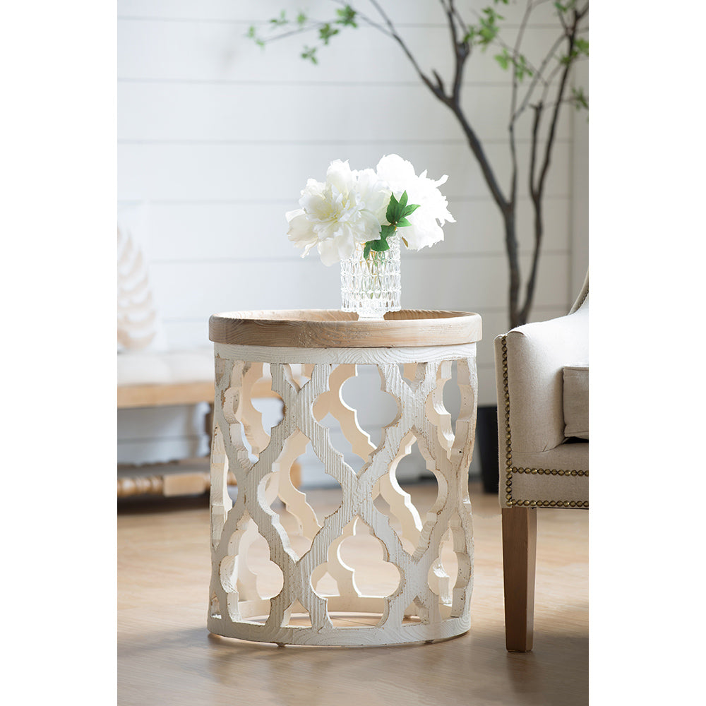 Elevate Your Space with a Vintage White Side Table, 23 inches