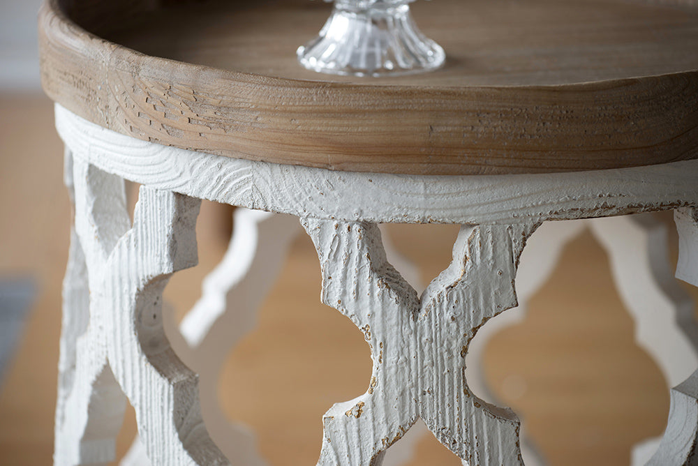 Elevate Your Space with a Vintage White Side Table, 23 inches