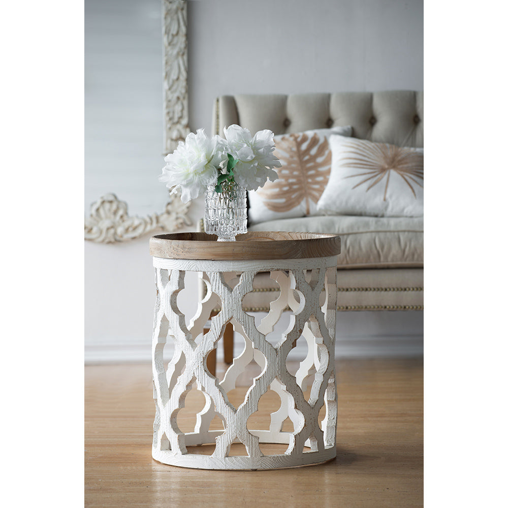 Elevate Your Space with a Vintage White Side Table, 23 inches
