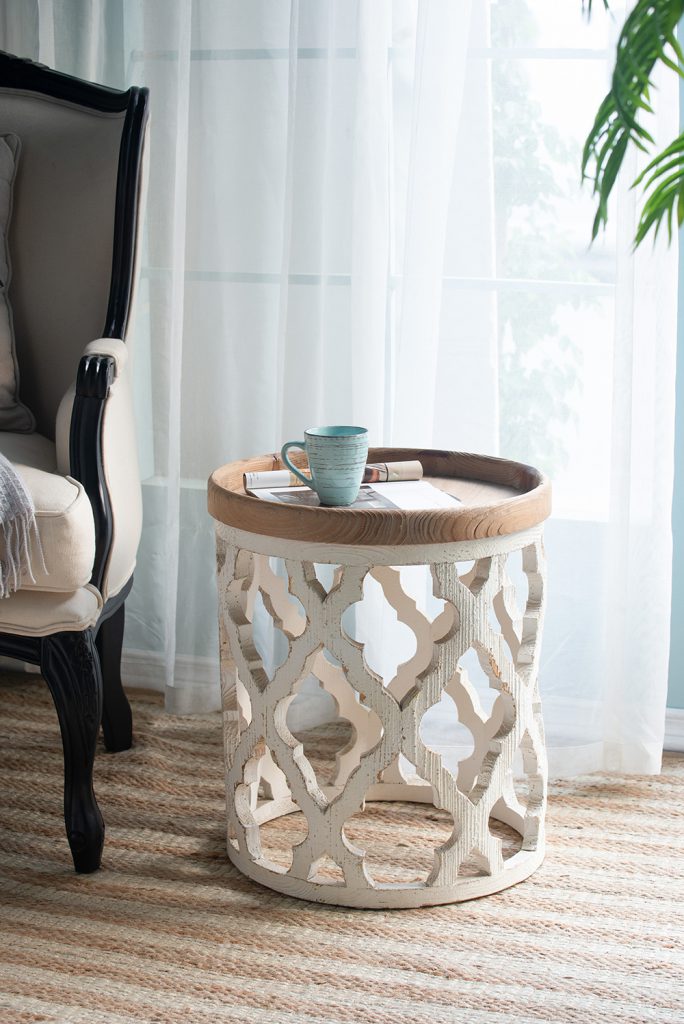 Elevate Your Space with a Vintage White Side Table, 23 inches