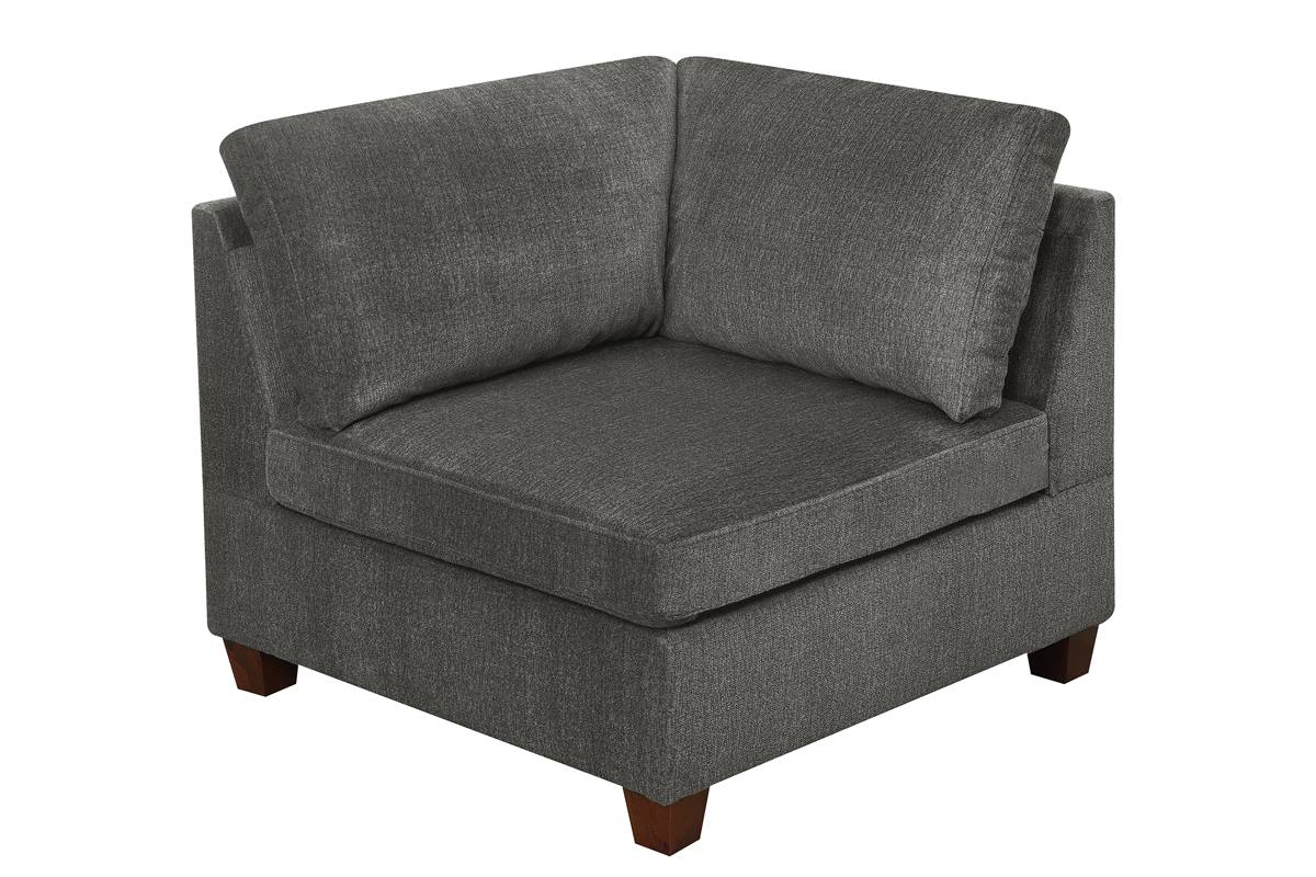 TREATLIFE HOME Modular Corner Wedge Sofa in Grey Chenille Fabric, Contemporary Design for Living Room Furniture