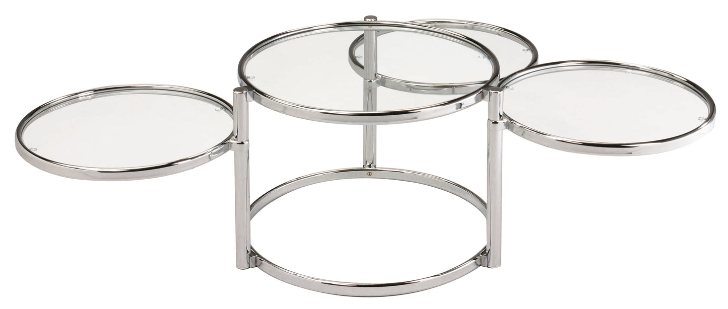 Space-Saving Modern Nesting Coffee Table with Glass Top