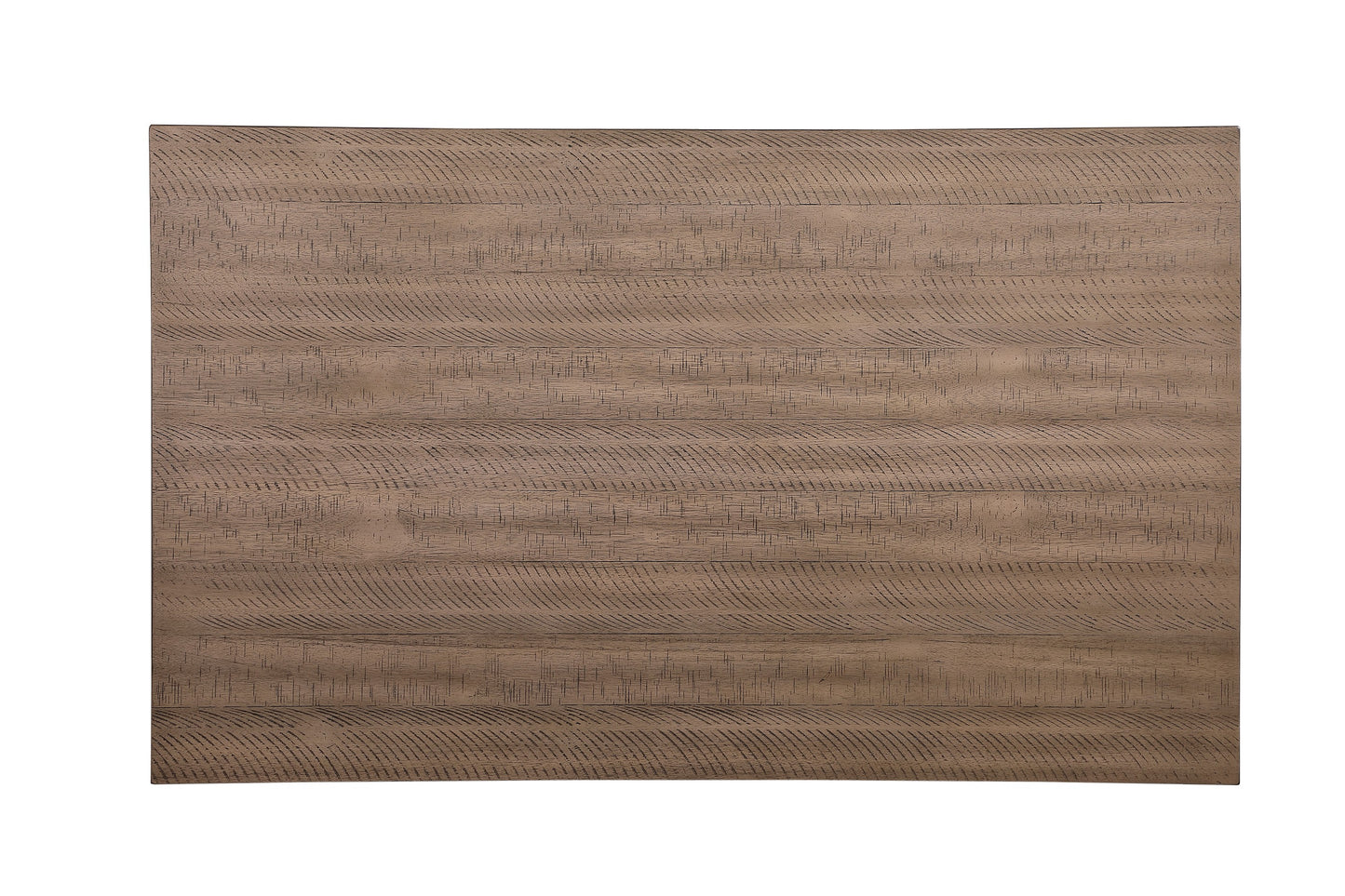 Transitional Design Dining Table with Grayish White and Brown Finish