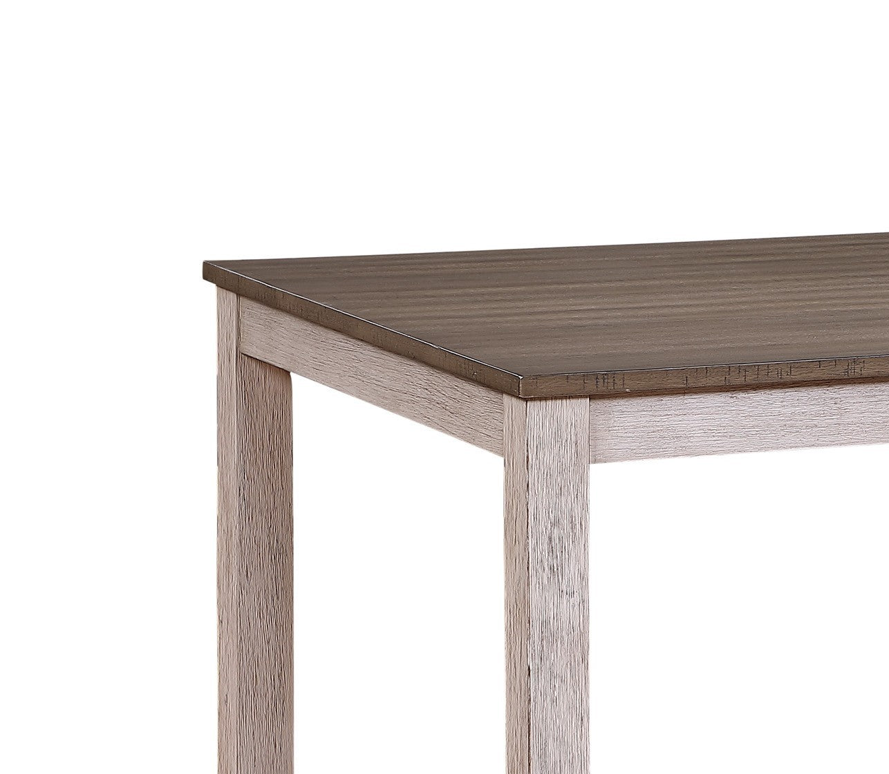Transitional Design Dining Table with Grayish White and Brown Finish